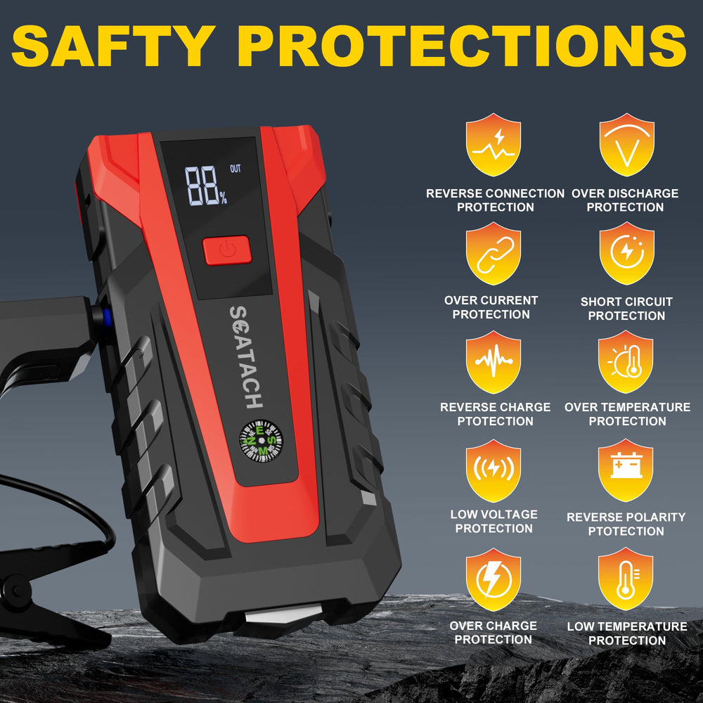Scatach 3000A jump starter cables and storage case included