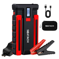 Scatach 4000A jump starter front view showcasing compact design.