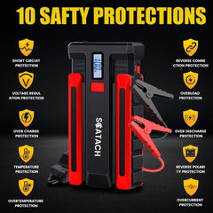 Scatach 4000A jump starter USB port for device charging.