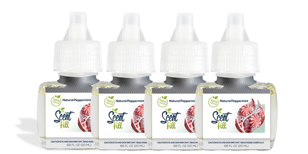 Scent Fill peppermint plug-in air freshener emits a refreshing aroma in a bright living room