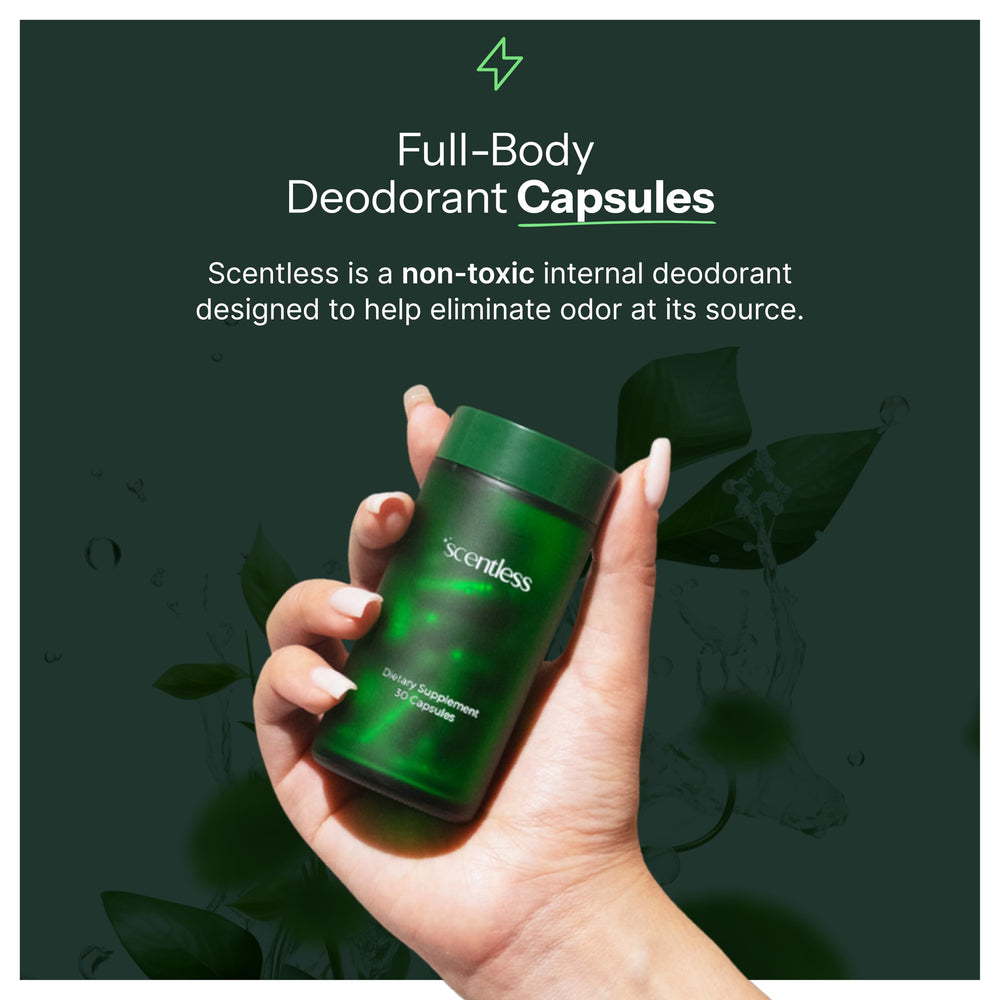 Scentless mint capsules close-up highlighting natural ingredients and odor control
