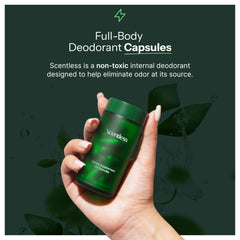 Scentless mint capsules close-up highlighting natural ingredients and odor control