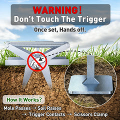 Schadro Mole Trap rustproof steel construction for durability in weather