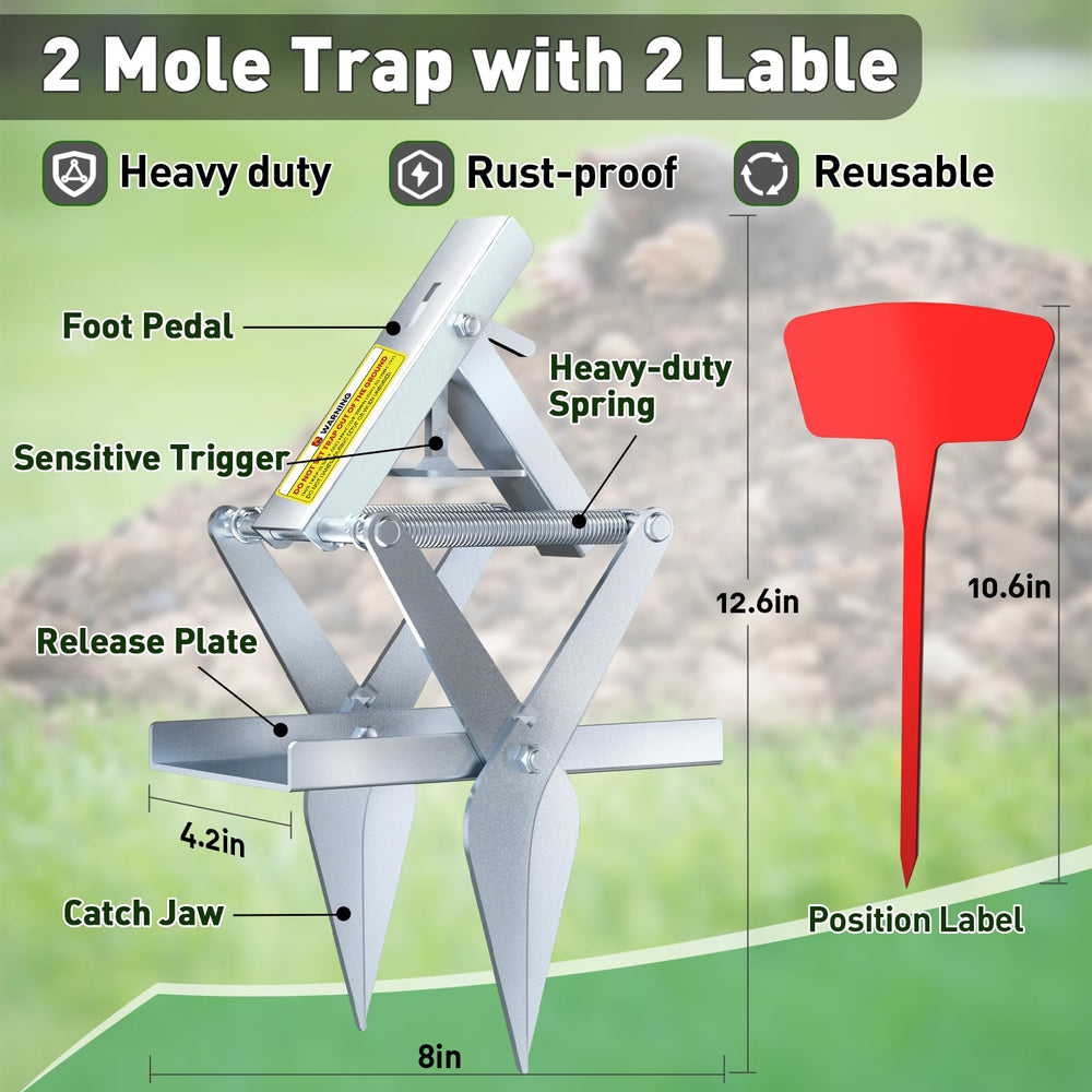 Schadro Mole Trap trigger snap highlighting fast underground capture