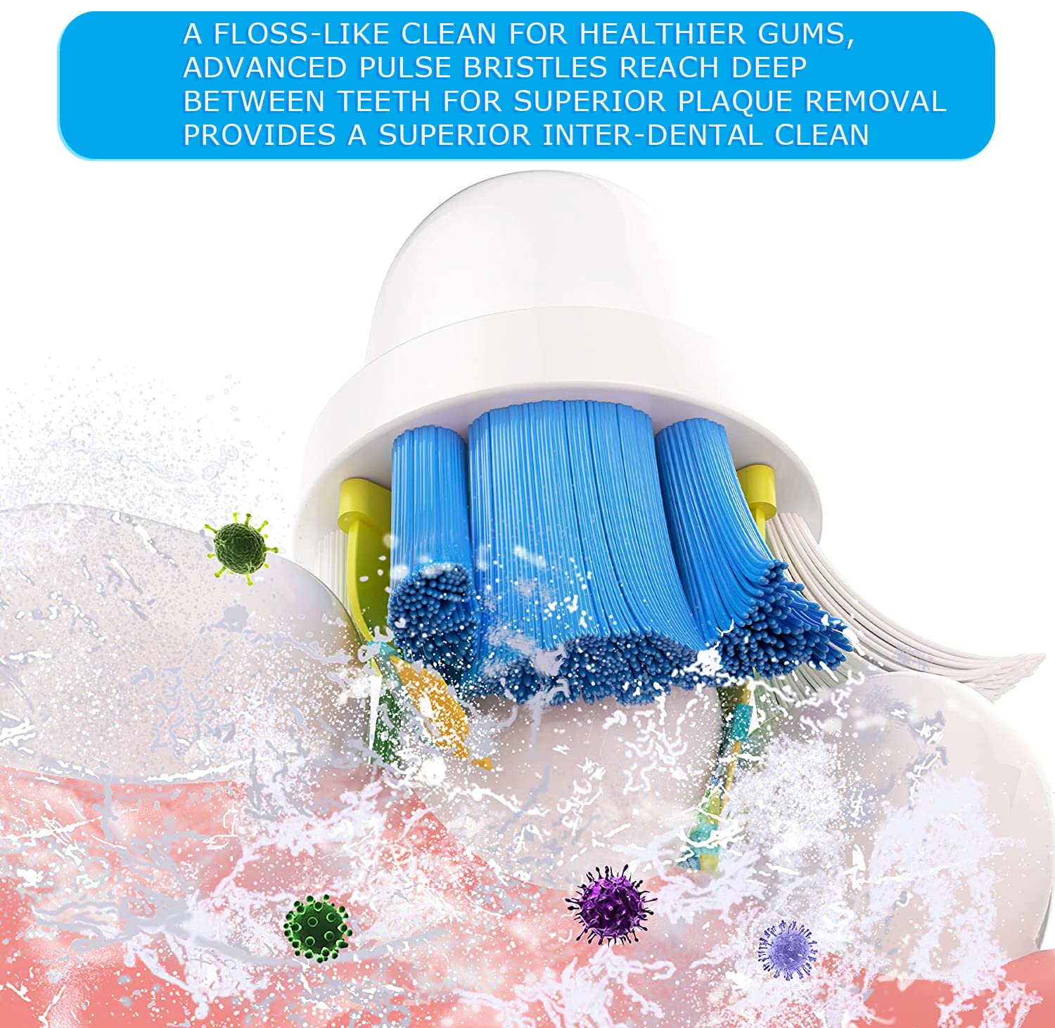 Schallcare color-code ring helps families identify heads for brushing routines.