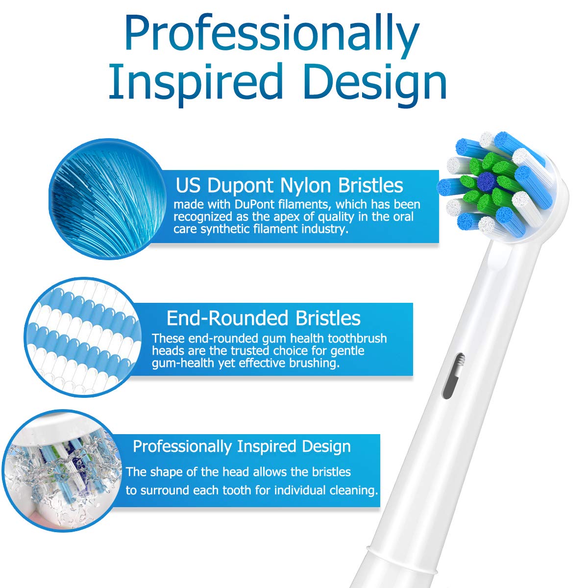 Schallcare floss-like head delivers deep inter-dental cleaning for healthier gums.