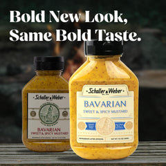 Schaller & Weber Bavarian Mustard label closeup shows heritage