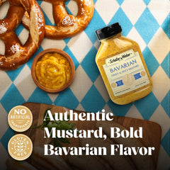 Schaller & Weber Bavarian Mustard on sausage demonstrates savory pairing