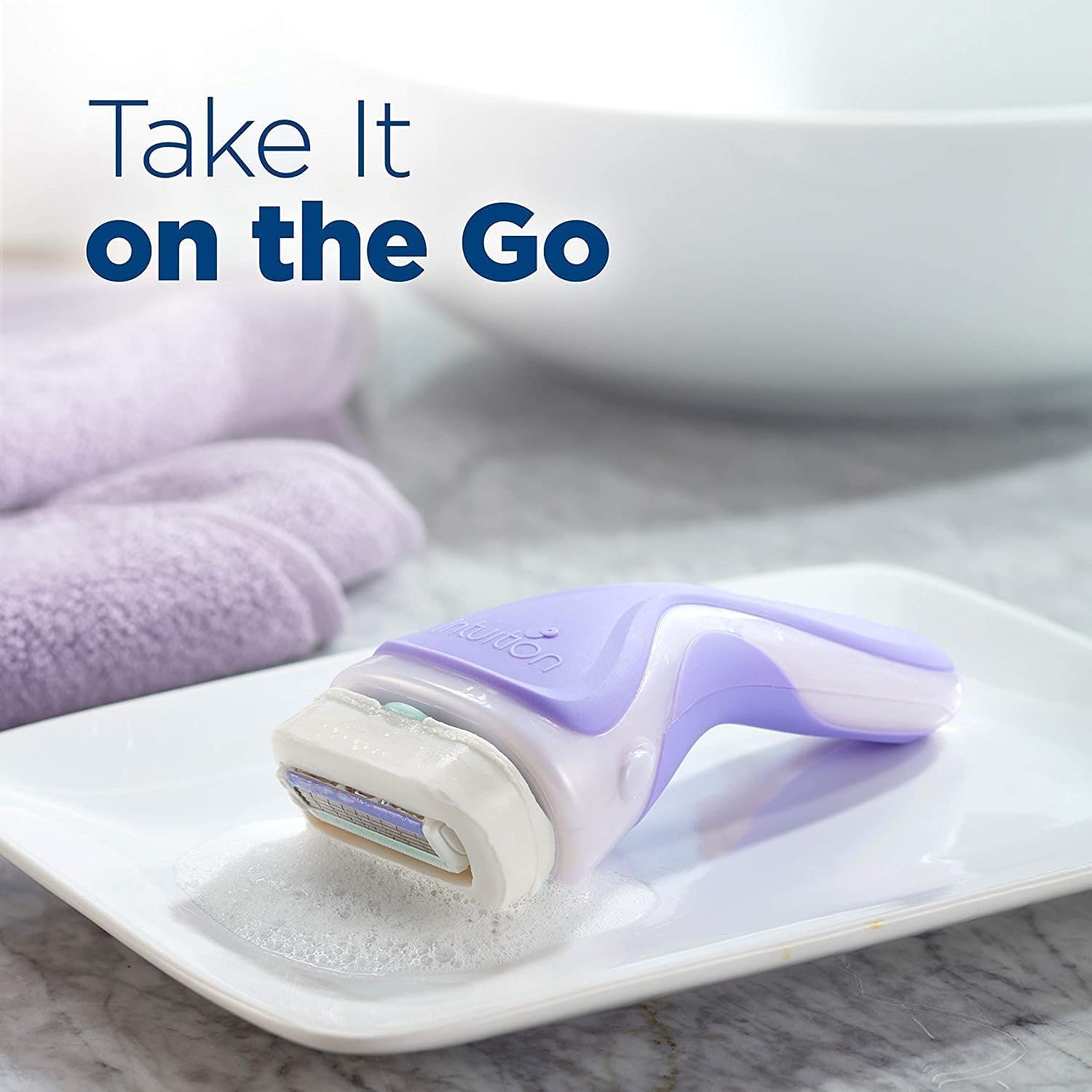 Schick Intuition moisturizing bar helps maintain skin hydration during shaving.