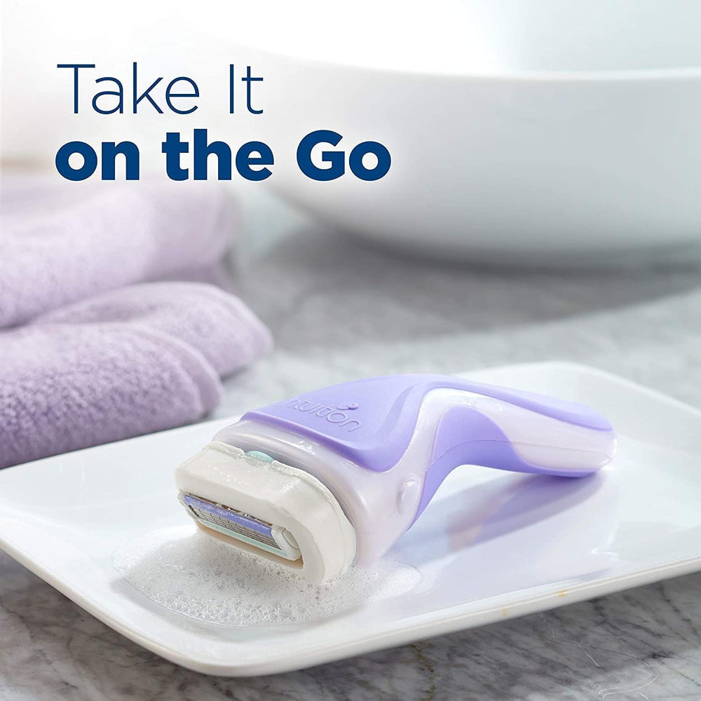 Schick Intuition moisturizing bar helps maintain skin hydration during shaving.