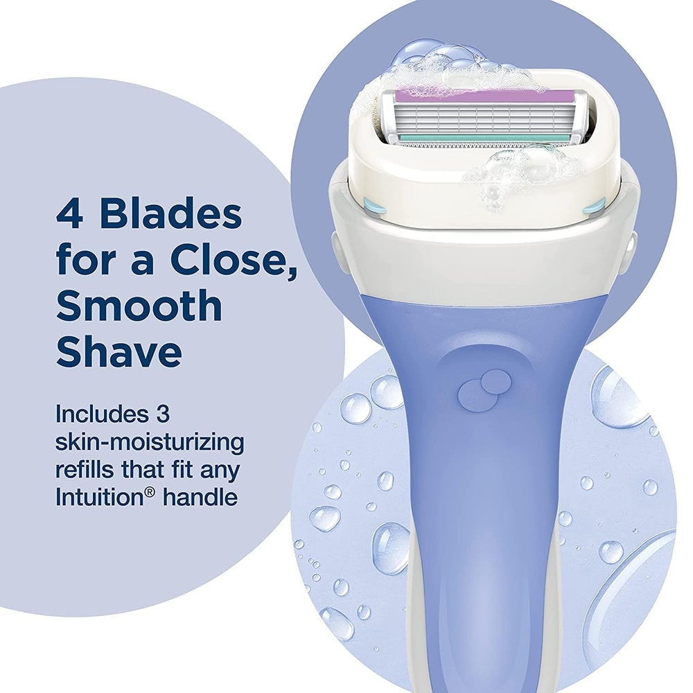 Schick Intuition 4 blades offer close results with pivoting contour hug.