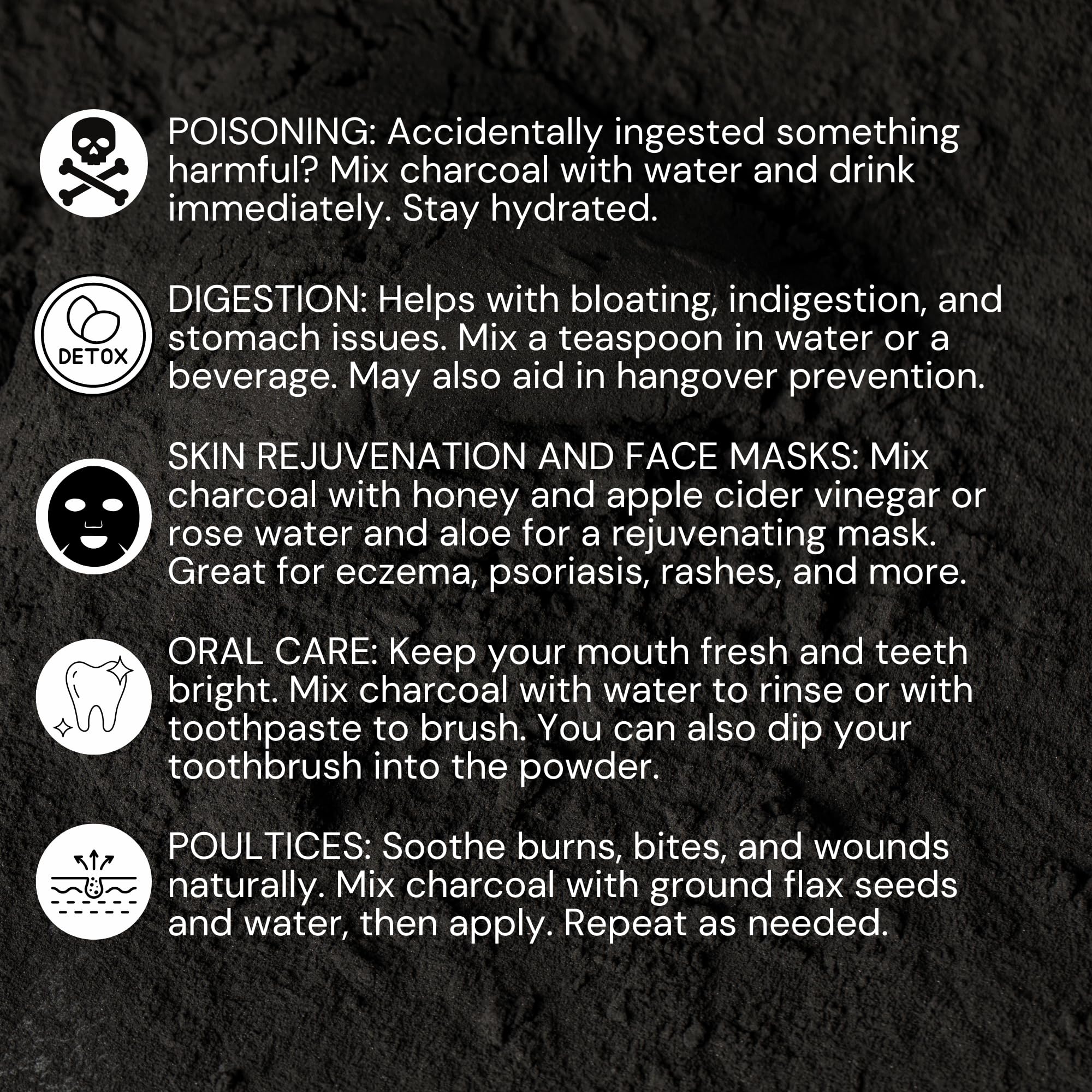 Schizandu Organic Charcoal Powder coconut-origin visual, natural coconut charcoal