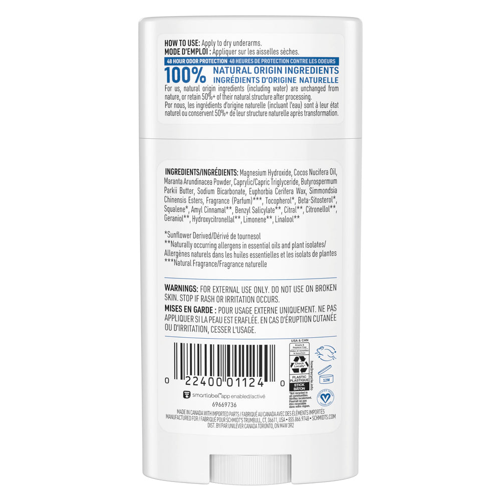 Schmidt's Fresh Rain & Birch packaging highlighting vegan and cruelty-free credentials.