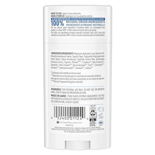 Schmidt's Fresh Rain & Birch deodorant swipe illustrating easy 1–2 swipe application