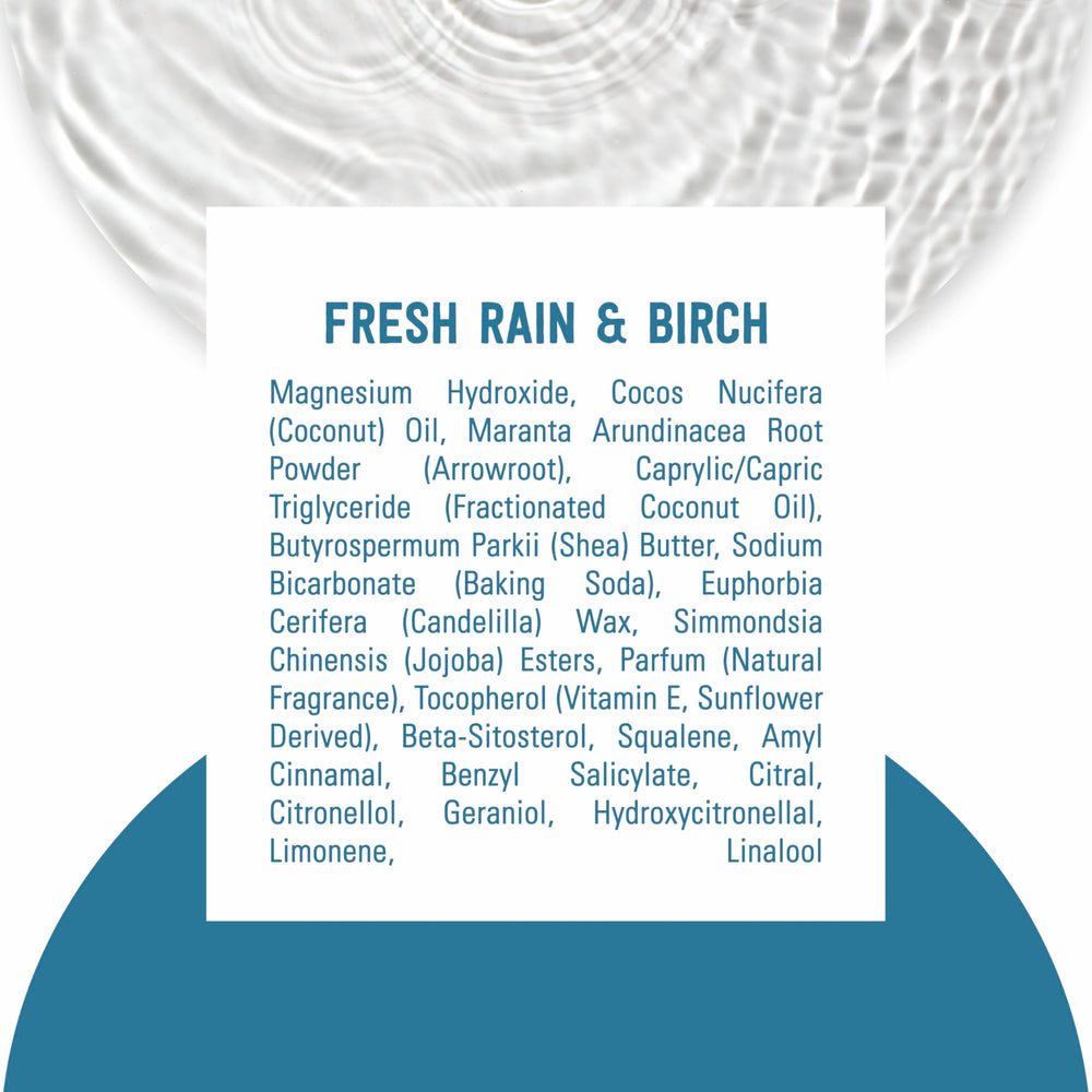 Natural-origin ingredients including magnesium support gentle odor management.