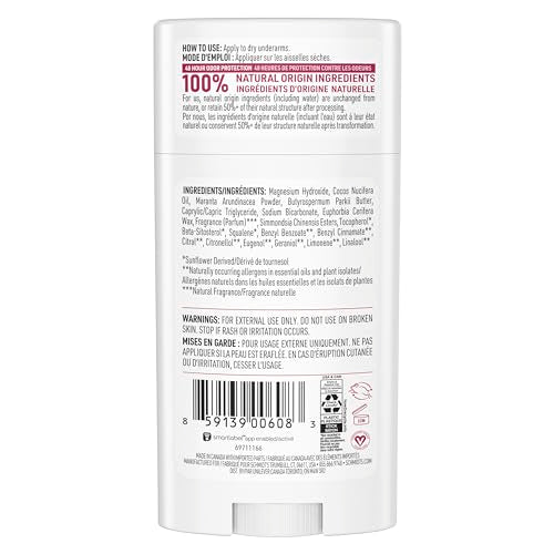 Schmidt's Rose & Vanilla deodorant stick close-up shows smooth, non-greasy feel.