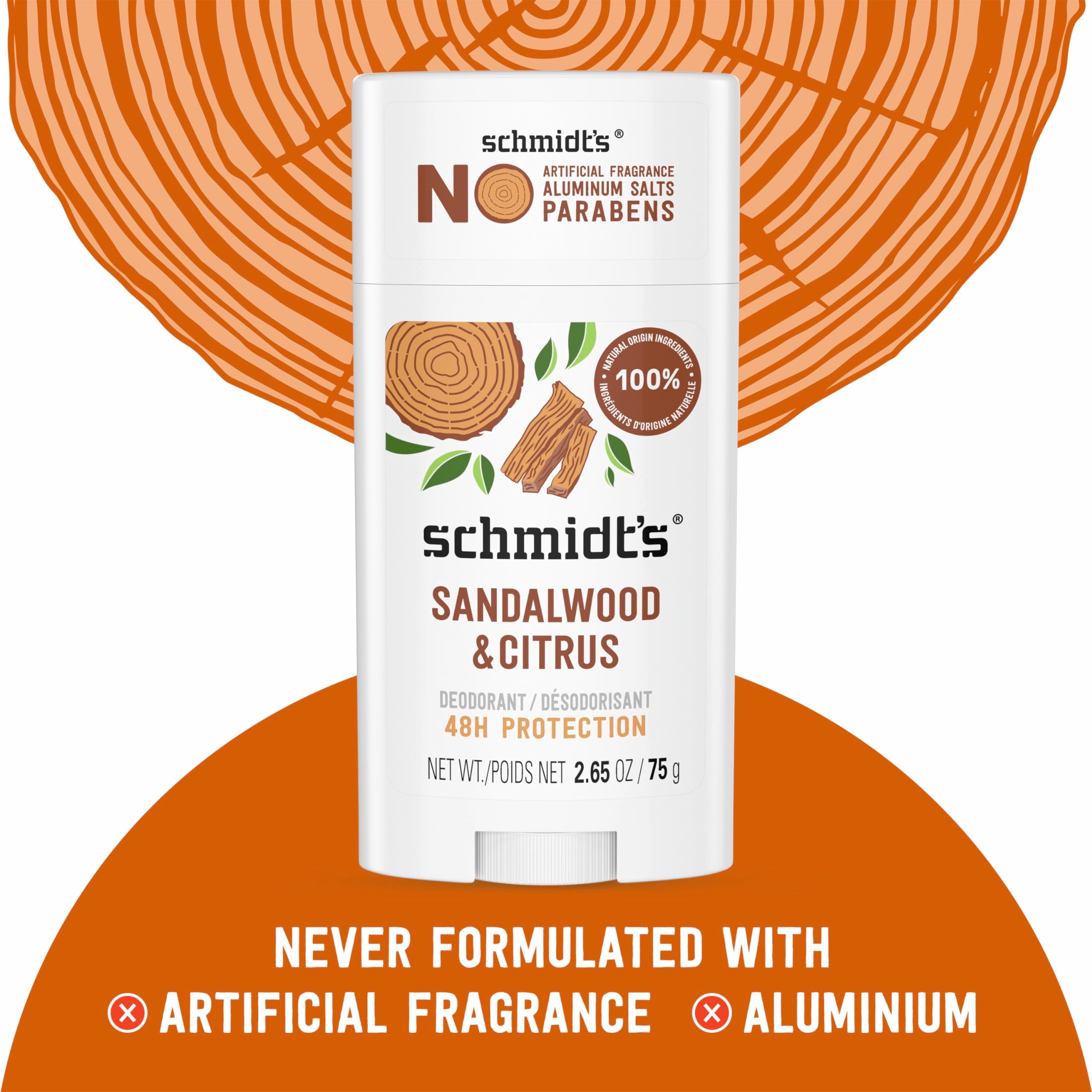 Applying Schmidt's deodorant with 1-2 swipes for easy use.