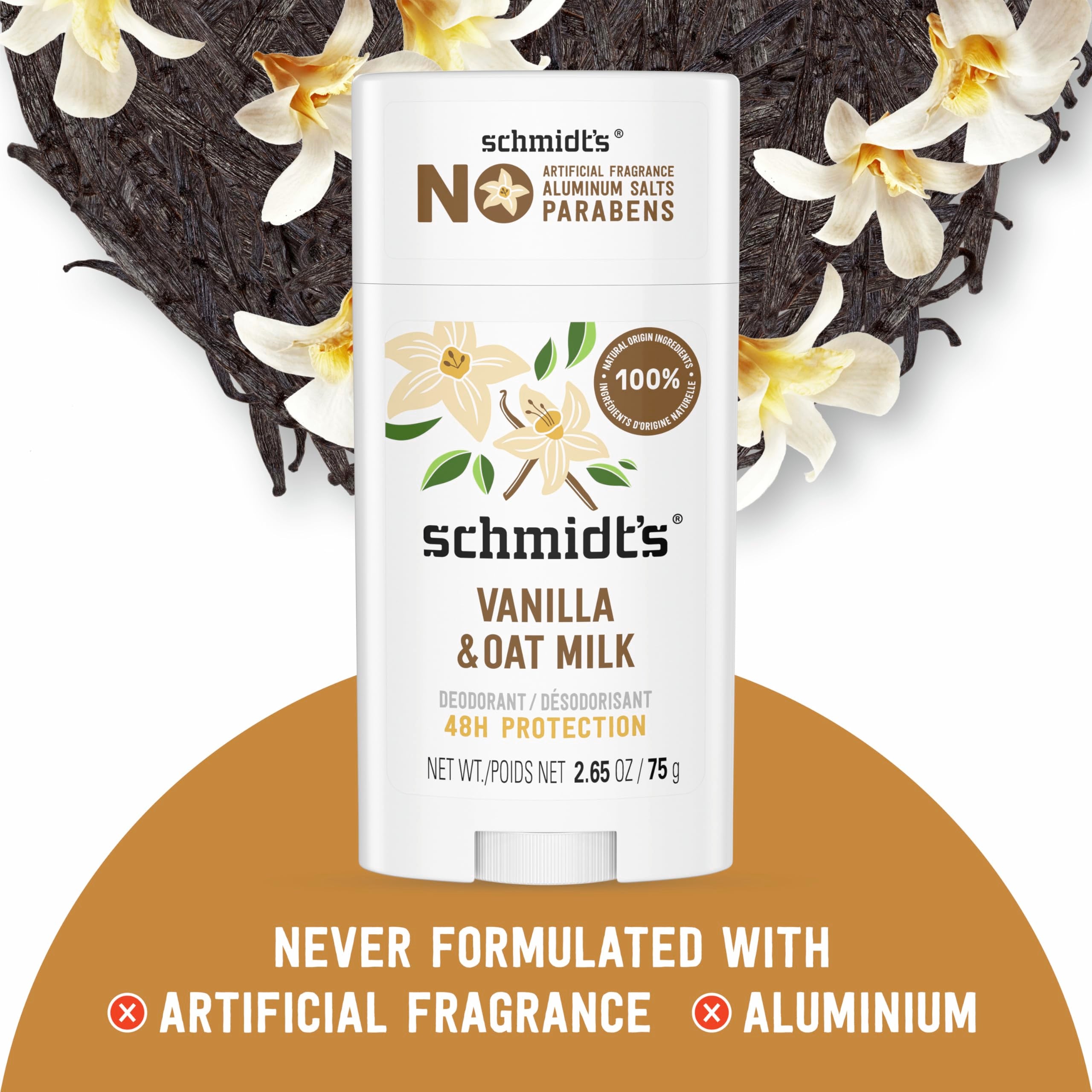 Schmidt's Vanilla & Oat Milk close-up texture shows non greasy formula