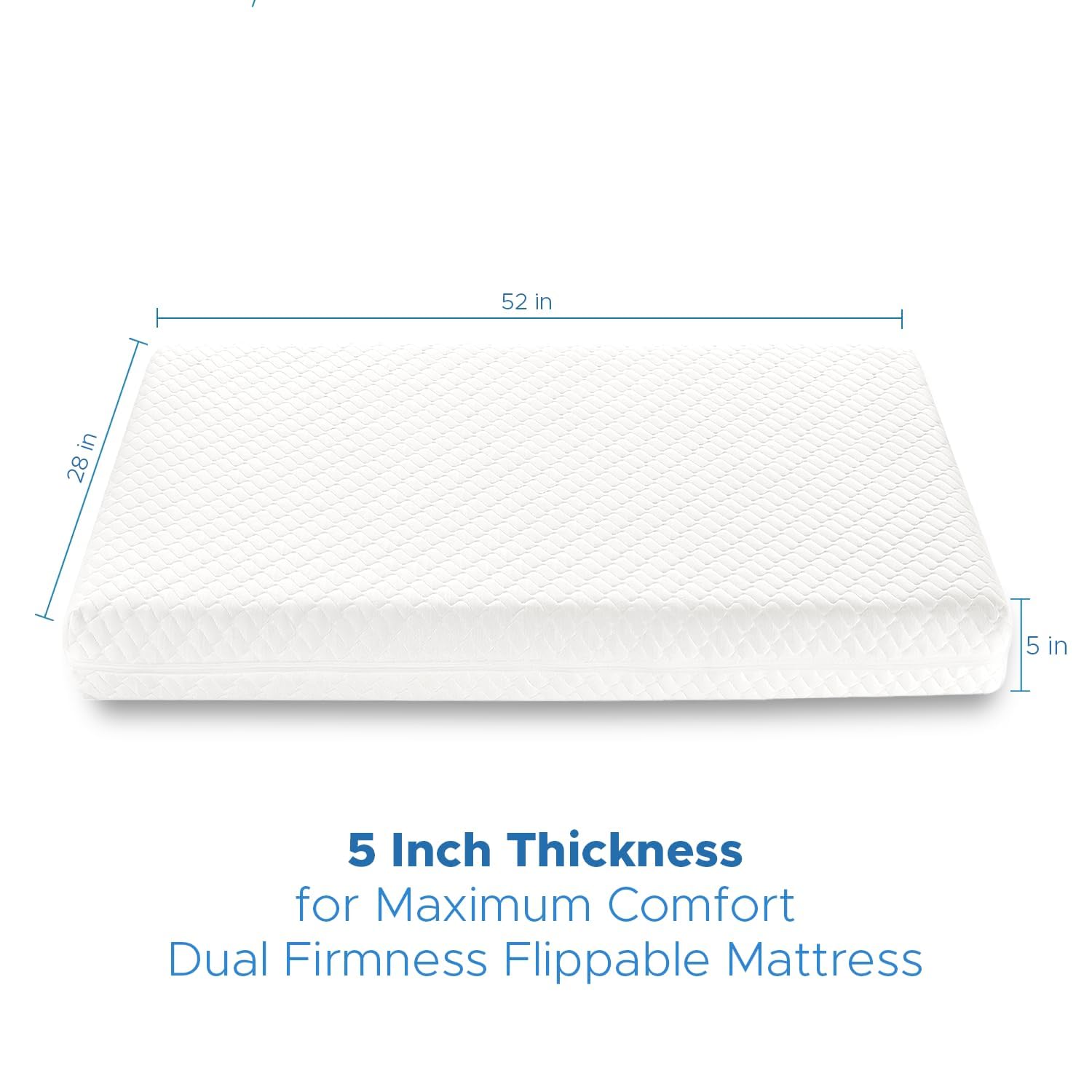 SCHNAUZER HOME 52x28x5 inch dimensions fit standard cribs and toddler beds
