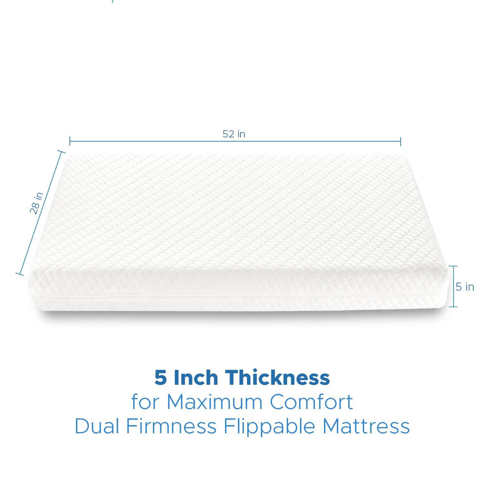 SCHNAUZER HOME 52x28x5 inch dimensions fit standard cribs and toddler beds