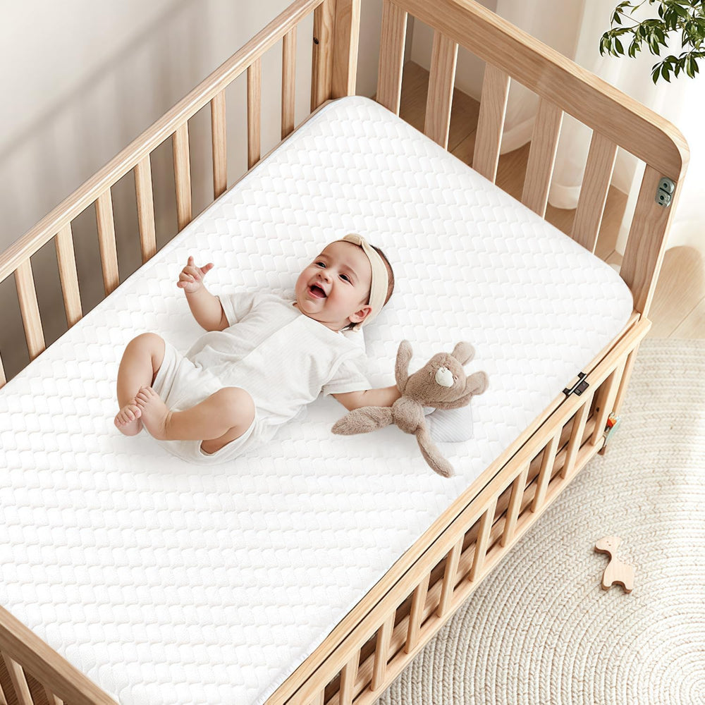 SCHNAUZER HOME removable washable cover on crib mattress for easy cleaning