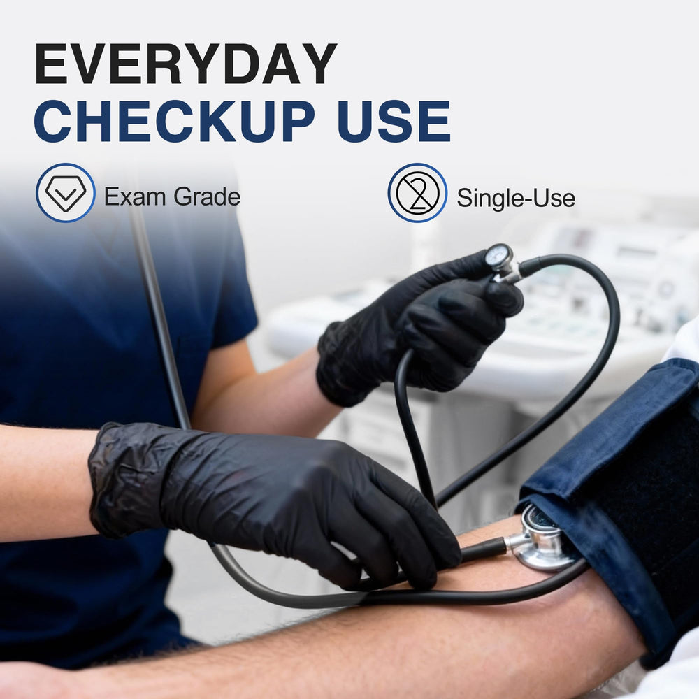 Schneider Black Nitrile Gloves latex-free and powder-free for clean handling.