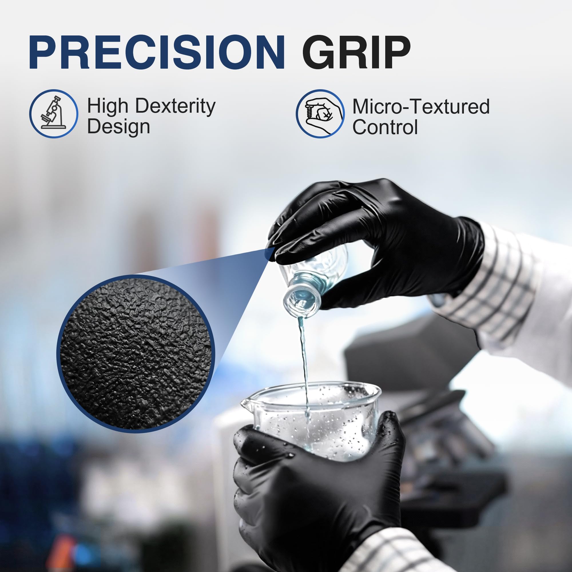 Schneider Black Nitrile Gloves suitable for tattoo, salon, and beauty tasks.