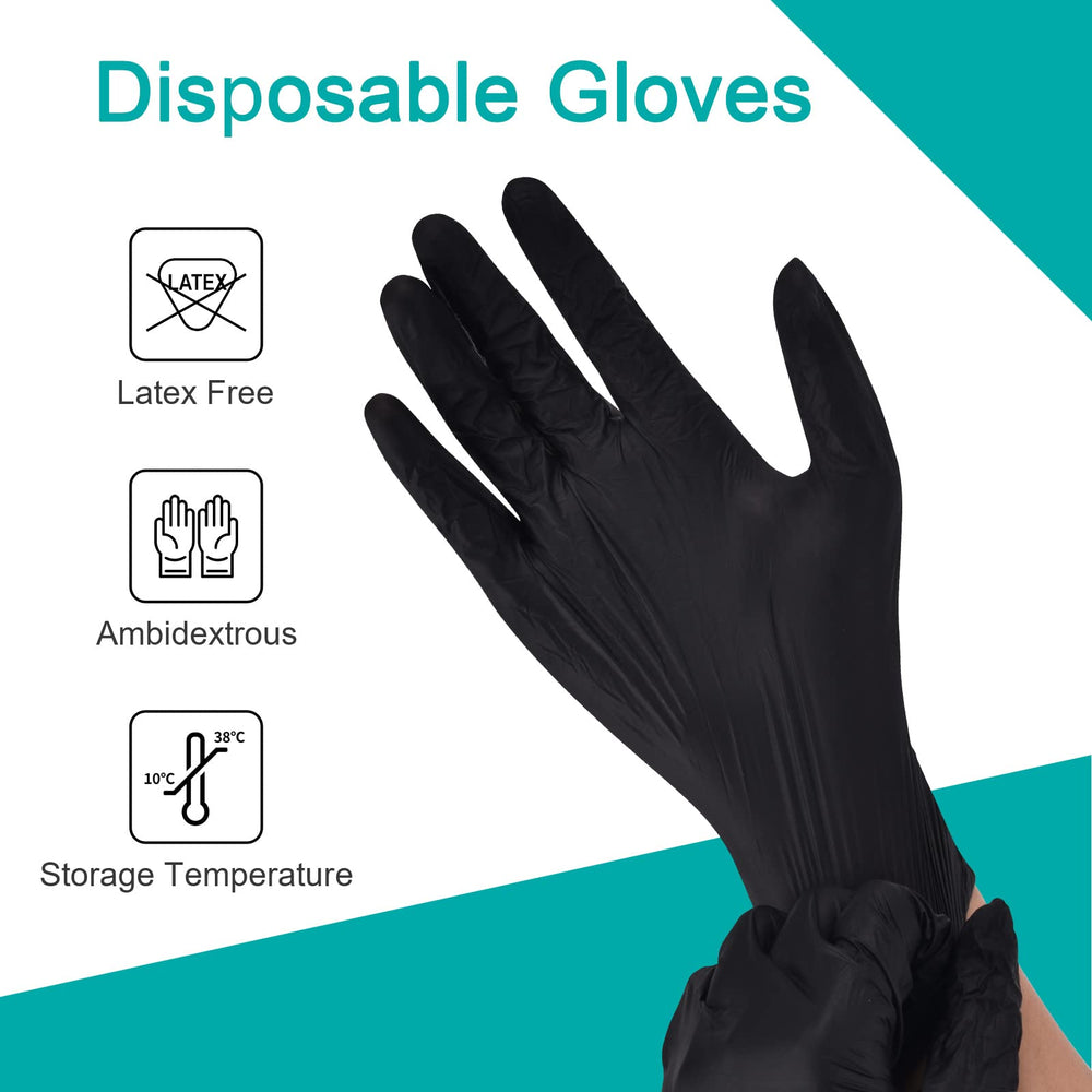 Schneider food-safe disposable gloves black ideal for food prep and service.