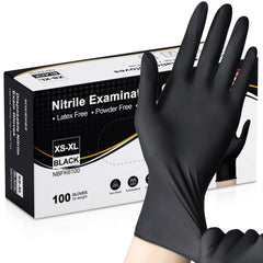 Schneider nitrile exam gloves in black 100-count box for versatile use