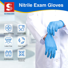 Schneider nitrile gloves blue textured fingertips for enhanced grip