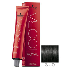 Schwarzkopf Igora Royal 3-0 color creme tube provides complete gray coverage and a uniform shade.