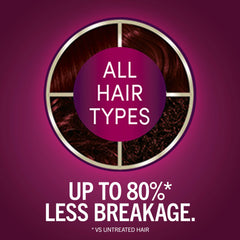 Keratin-infused color cream applies evenly from root to tip for consistent shade.