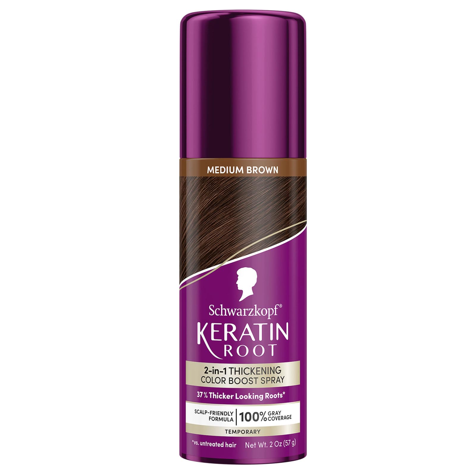 Schwarzkopf Keratin Color Root Spray bottle for quick gray coverage on dark brown hair