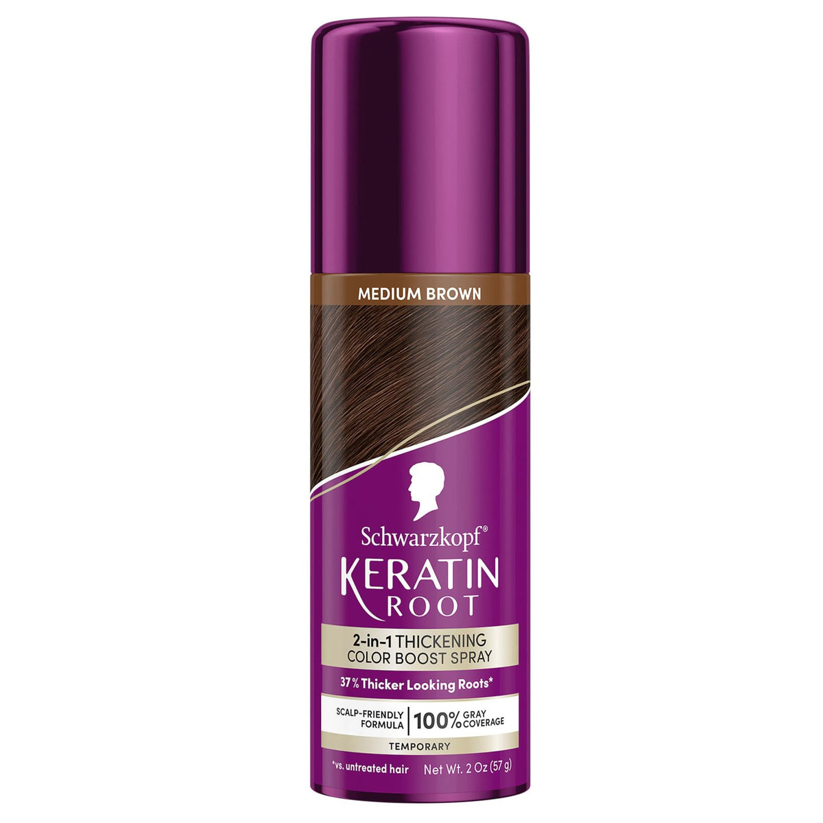 Schwarzkopf Keratin Color Root Spray bottle for quick gray coverage on dark brown hair