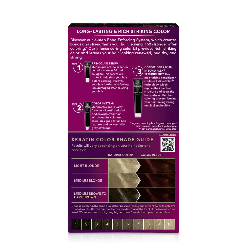 At-home color kit includes gloves and clear application instructions.