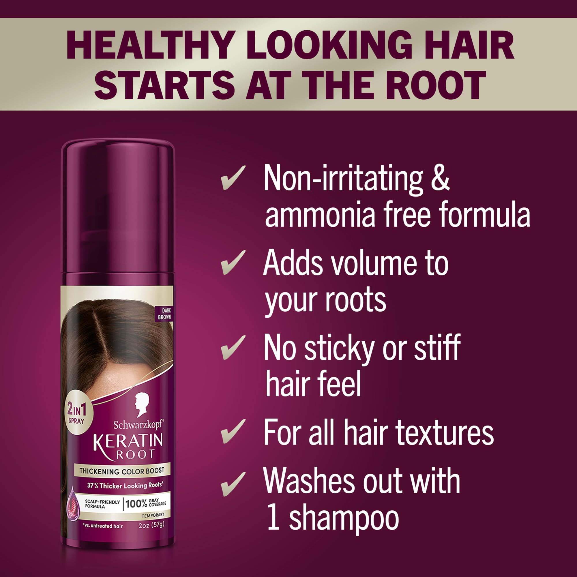 Schwarzkopf Keratin Root Spray with precision nozzle for targeted root touch-ups