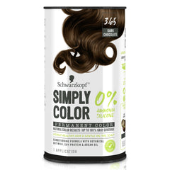 Schwarzkopf Simply Color 3.65 dark chocolate color cream for even root-to-tip coverage