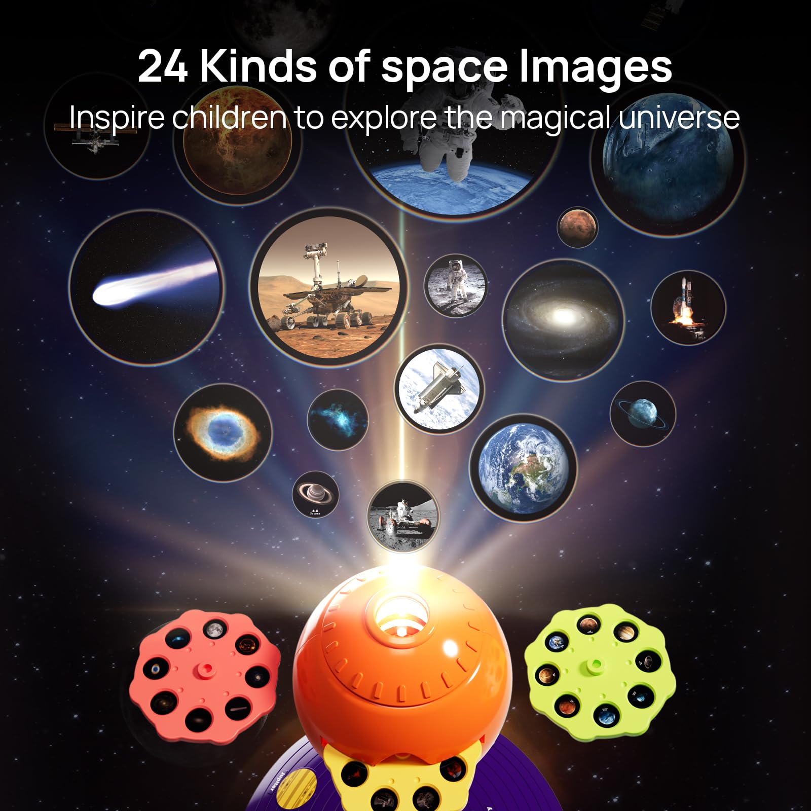 Science Can wall projection setup demonstrates the solar system