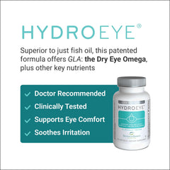 ScienceBased Health HydroEye bottle pour demonstrating four-capsule daily ritual.