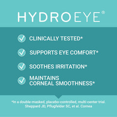 ScienceBased Health HydroEye clinical trial graphic indicating ocular surface support.