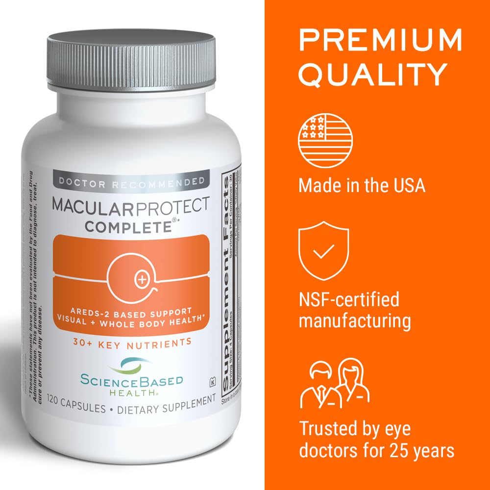 ScienceBased Health MacularProtect Complete includes resveratrol and berry extracts for oxidative stress support.
