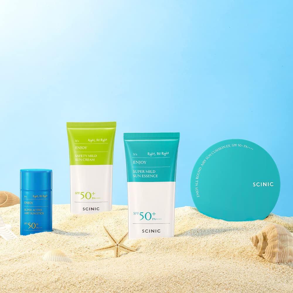 SCINIC Enjoy Super Mild Sun Essence delivers hydration with no sticky afterfeel.