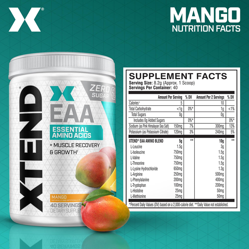 Scivation Xtend EAA mango serving scoop for precise intra-workout dosing
