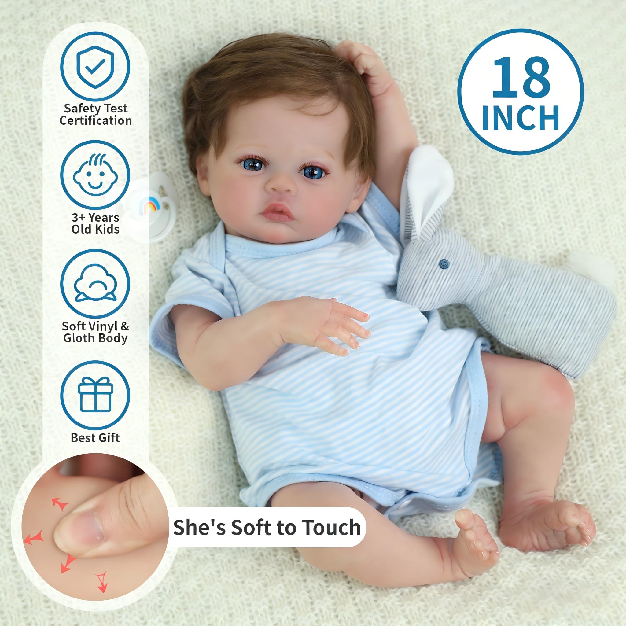 SCOM 18-inch doll hands and feet with delicate detailing