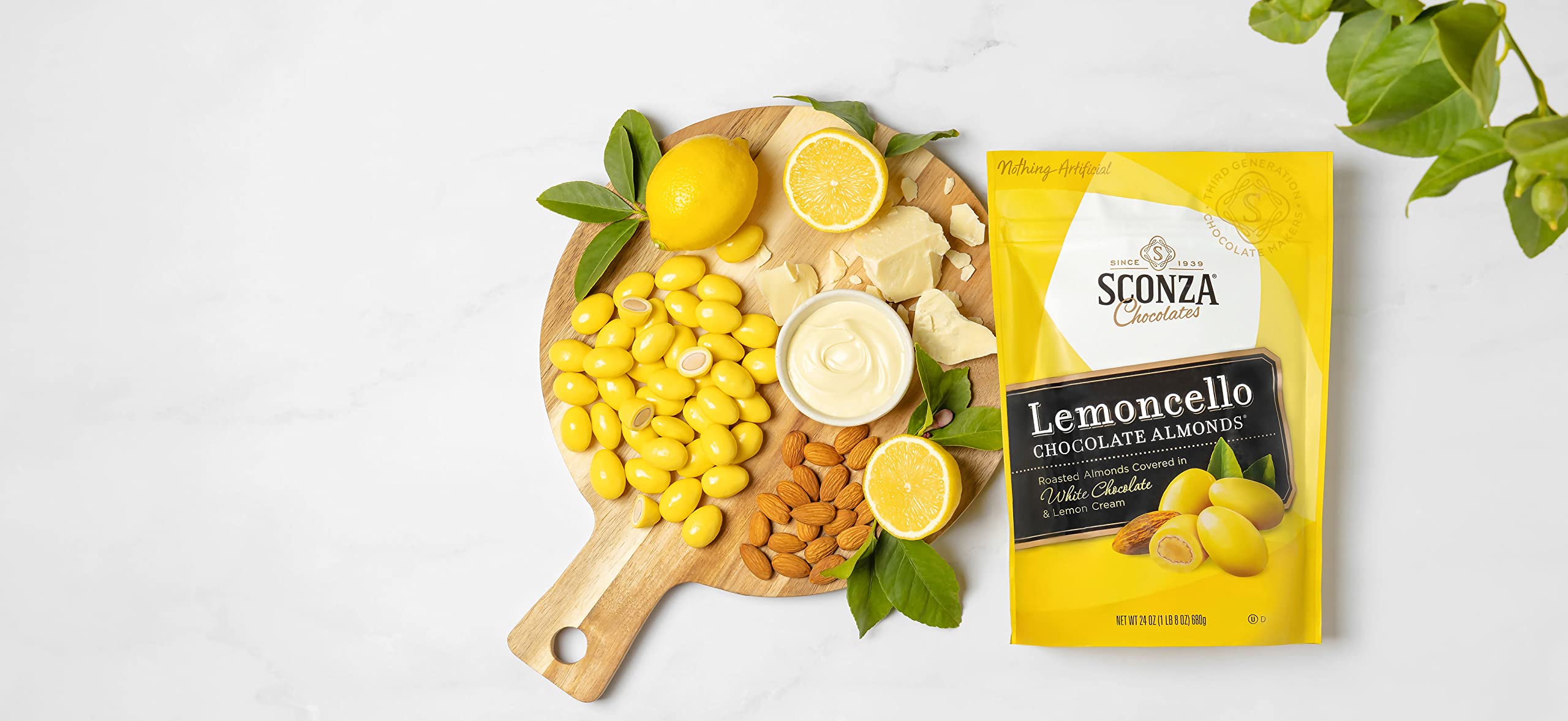 Sconza serving bowl suggestion for entertaining with almonds.