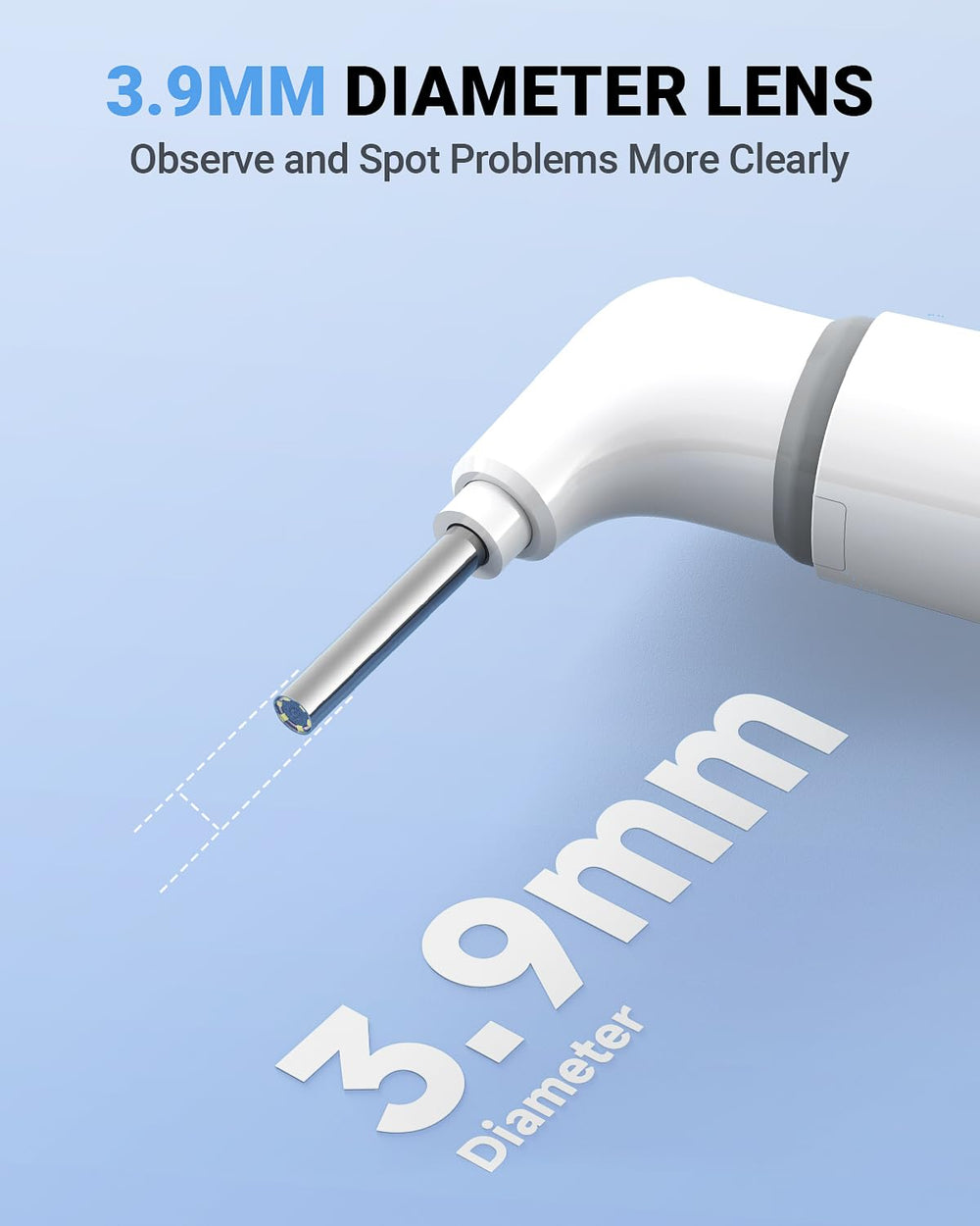 ScopeAround 720p WiFi otoscope enables easy wireless sharing with your phone.