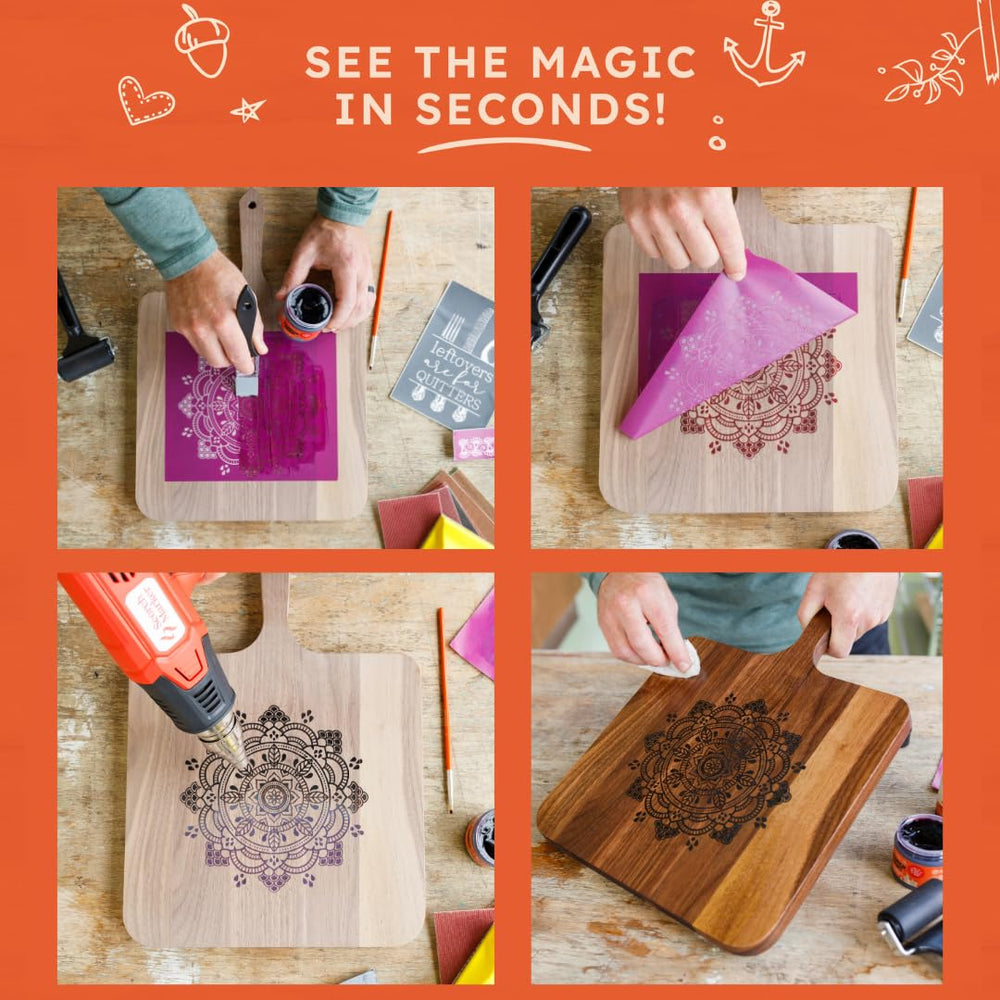 Heat and burn action creates dark, defined marks on wood with Scorch Marker Paint.