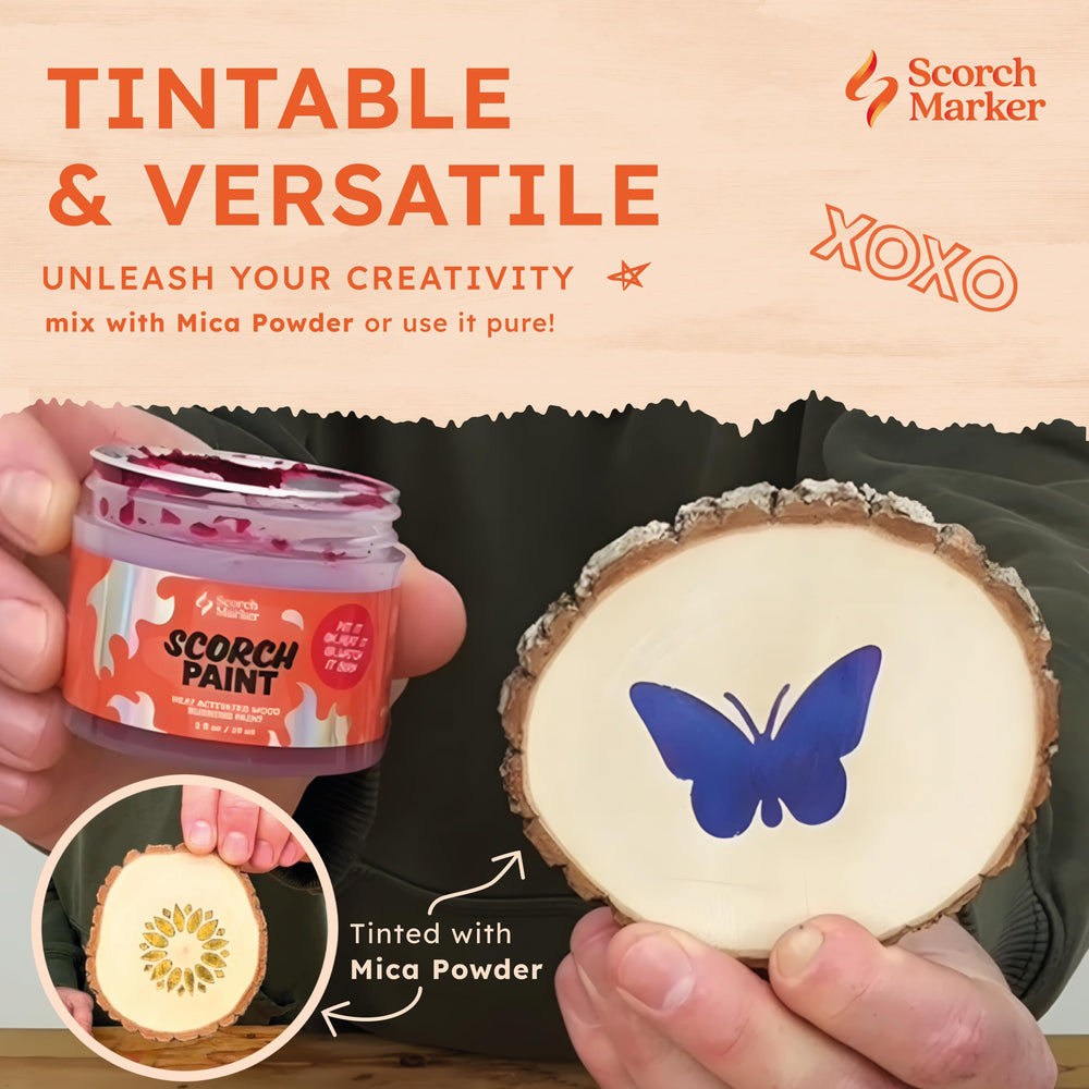 Compact jar packaging of Scorch Marker Paint ready for craft kits.