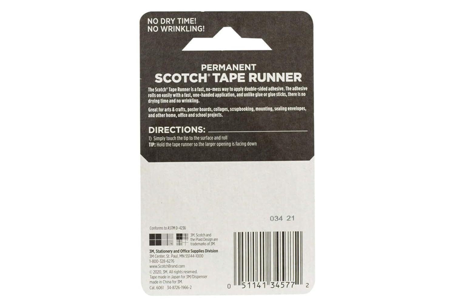 Scotch 6061 offers instant bonding with no drying time
