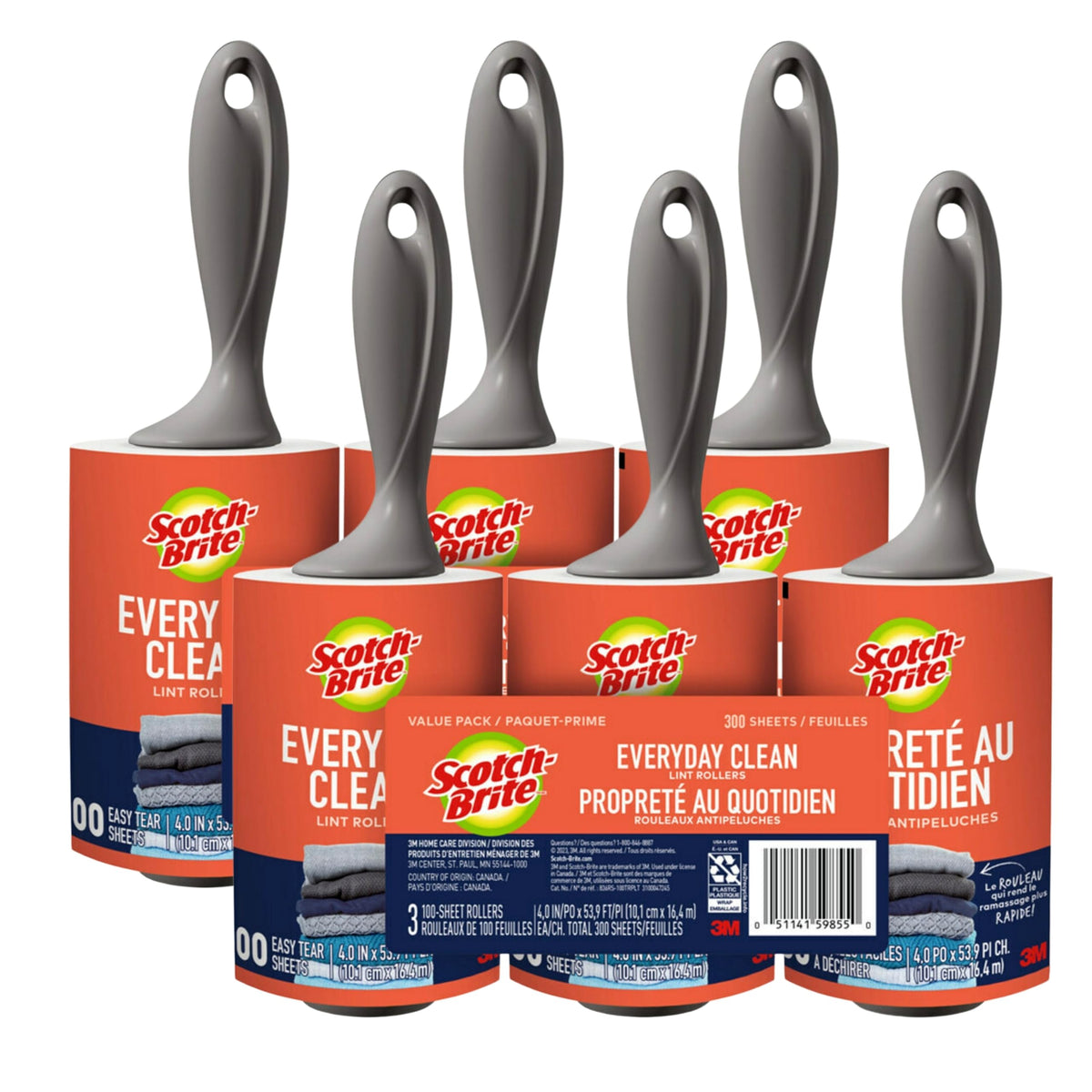 Scotch-Brite lint roller mega pack with six rollers for fast pet hair cleanup